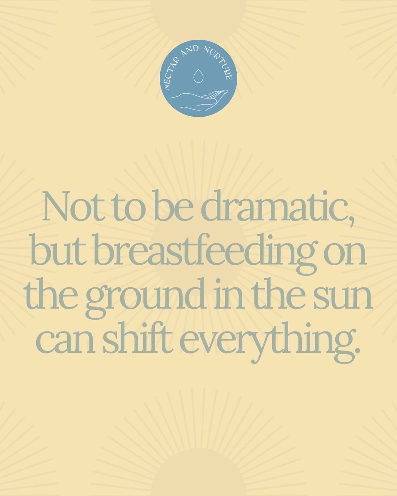 I&rsquo;ve noticed a pattern lately ⬇

When mamas and babies are struggling with breastfeeding, they&rsquo;re often also struggling to get outside.

Feet on the ground.
Sun in the eyes.
These simple things charge your body, regulate your nervous syst