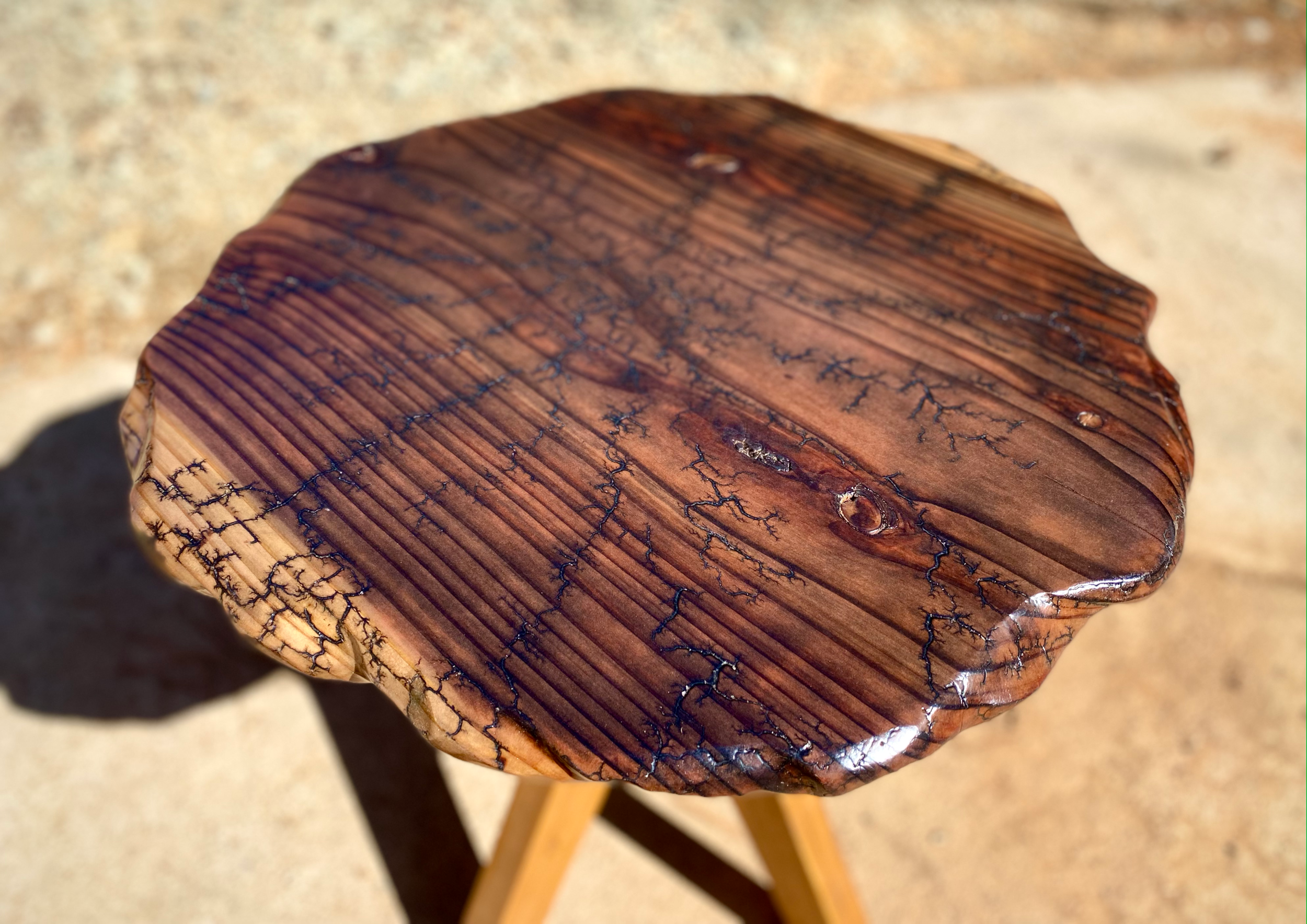 Lichtenberg Burned Bistro Table