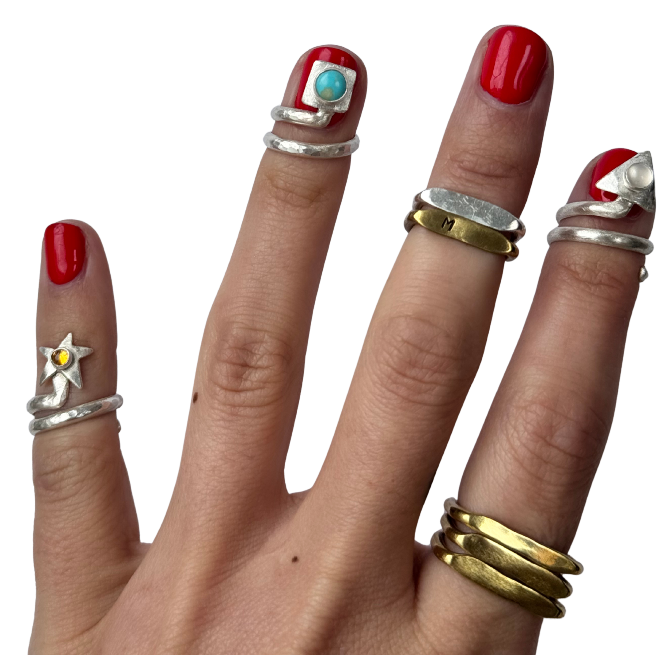 Industrial Nail Art - Square with Turquoise