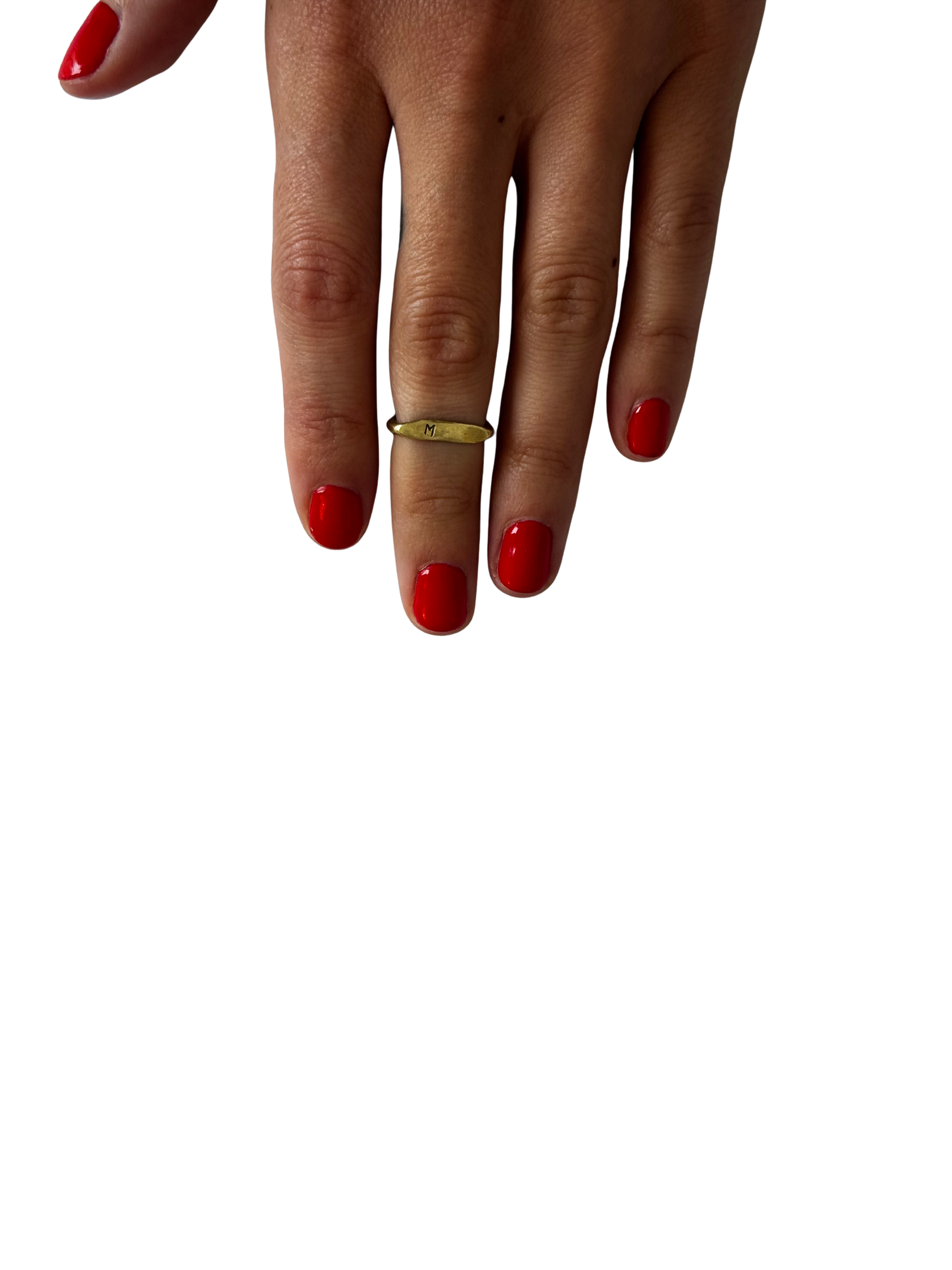 Single Initial Ring - Brass