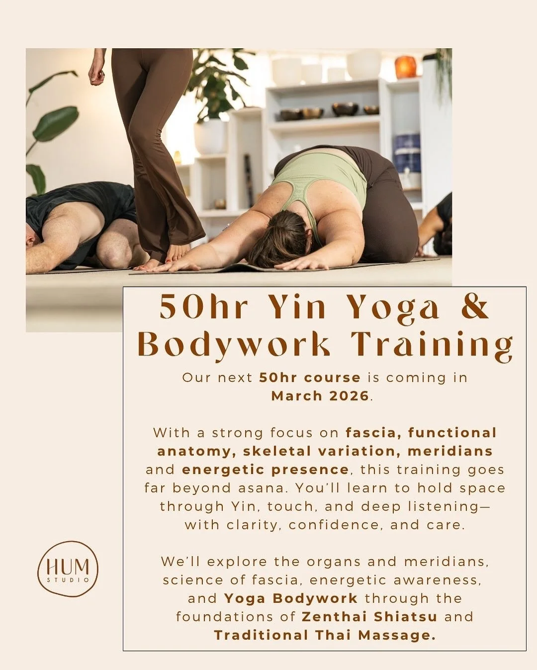 ✨ EARLY BIRD NOW OPEN ✨

We&rsquo;re so excited to announce that the next round of our Yin &amp; Bodywork Training will open in March 2026, and we can&rsquo;t wait to invite you in.

This course is something truly special.

We deeply believe in embod