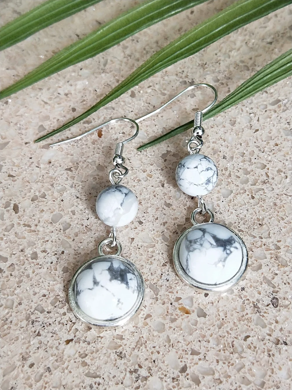 White howlite earrings sale