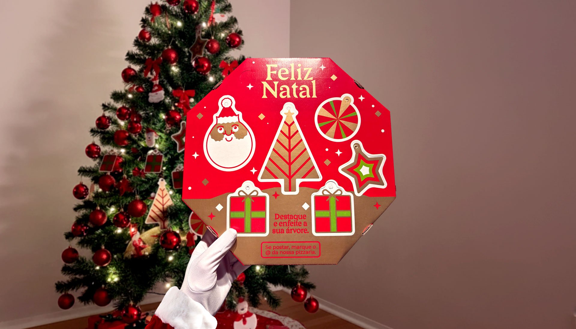 Caixa de Pizza de Natal da DCX Embalagens