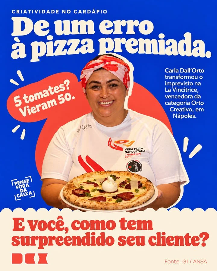 De um erro à pizza premiada: o que a história de Carla ensina sobre criatividade nas pizzarias