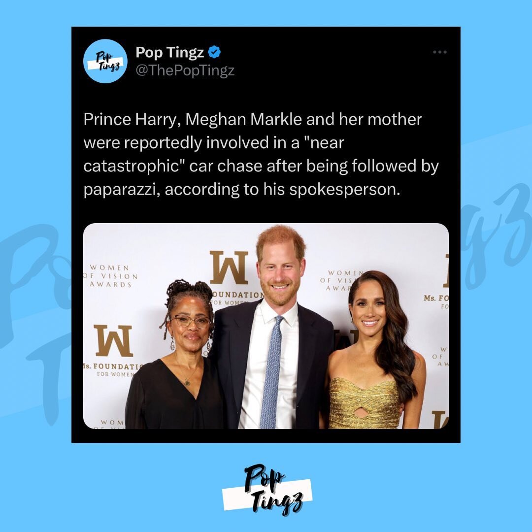Prince Harry, Meghan Markle and her mother were reportedly involved in a &quot;near catastrophic&quot; car chase after being followed by paparazzi, according to his spokesperson.