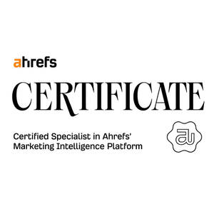 Ahrefs certificate