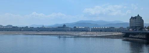 Llandudno promenade and seafront during a sunny North Wales road trip