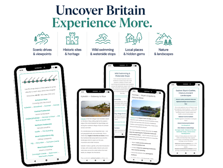 Isle of Skye digital road trip guide experience screen shown on mobile