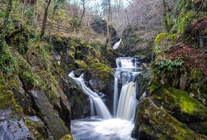 Waterfall and valley scenery in the western Yorkshire Dales