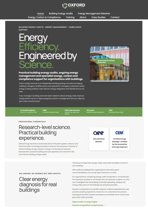 Oxford Energy Services website preview