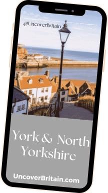 North Yorkshire Coast and Moors digital road trip guide shown on a mobile phone