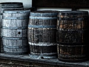 Talisker Distillery whisky barrels on Skye