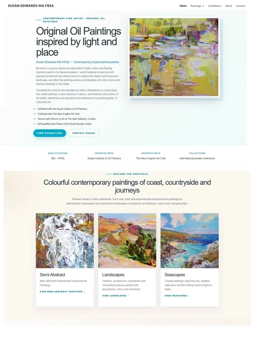Susan Edwards Paintings website preview