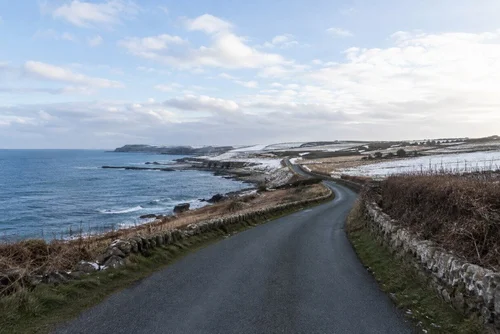 Quiet British coastline on a winter day