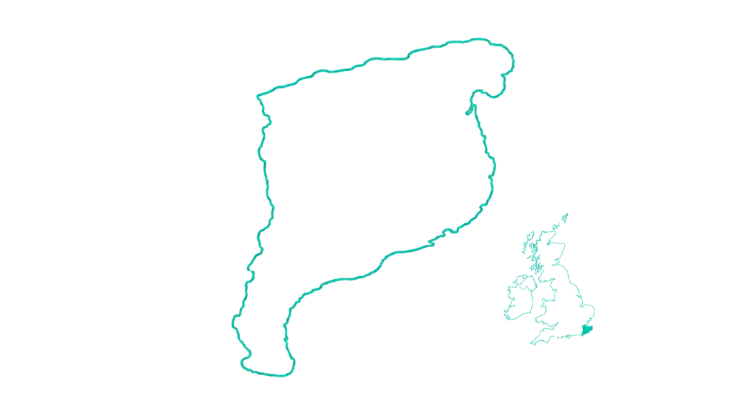 Illustrated Kent Coast Road Trip map showing 16 destinations