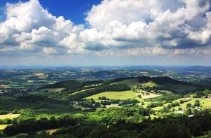 Malvern Hills landscape in Worcestershire