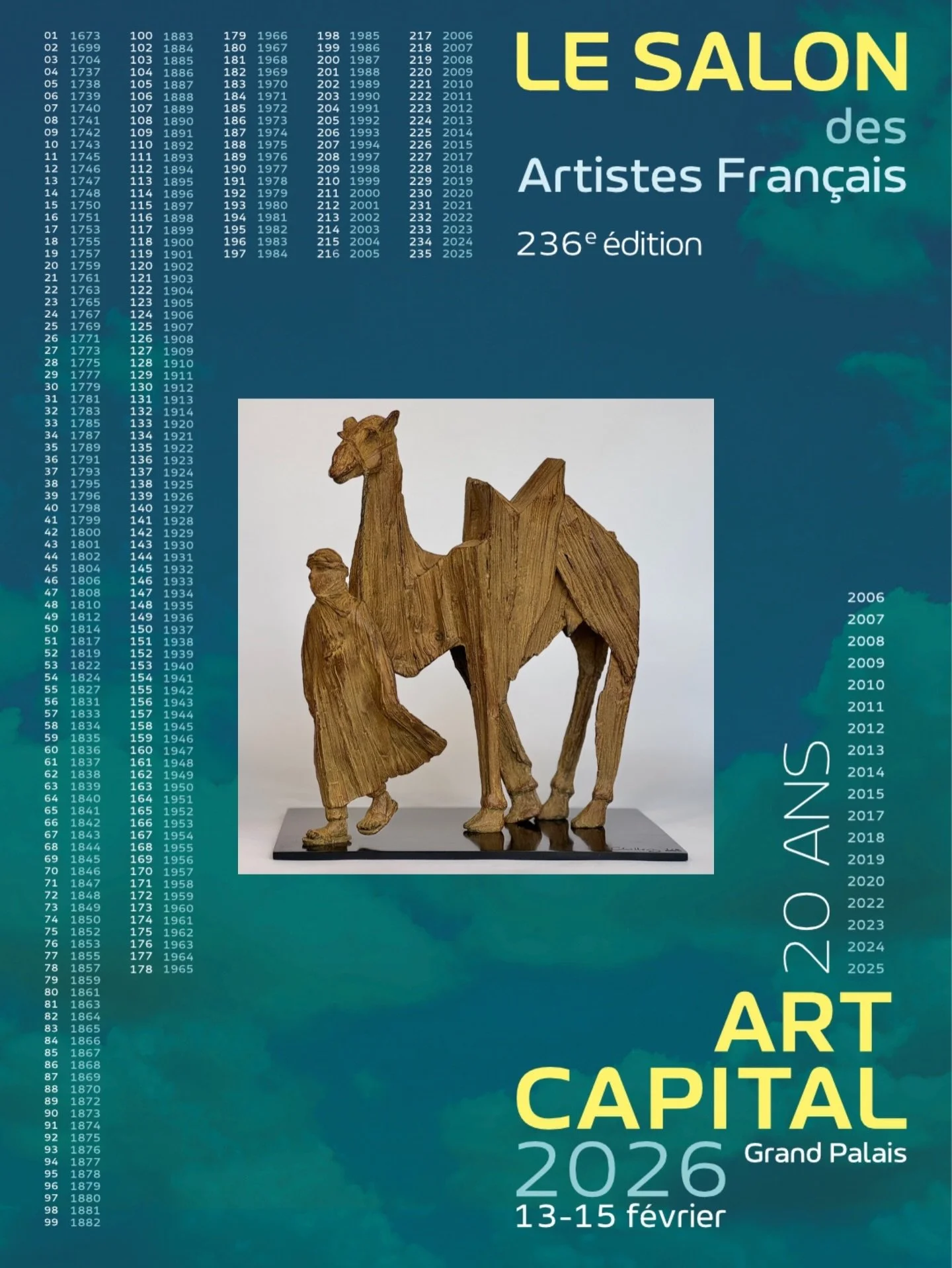Je suis heureuse de vous inviter au Salon des Artistes Fran&ccedil;ais pour lequel ma sculpture, Mirage, a &eacute;t&eacute; s&eacute;lectionn&eacute;e. 
L&rsquo;exposition se d&eacute;roulera au Grand Palais du 13 au 15 F&eacute;vrier.

@salon.des.a