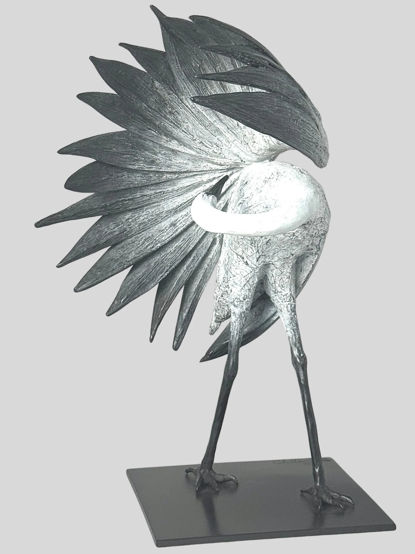 &laquo;&nbsp;Silver Lining&nbsp;&raquo; - Bronze 
Une nouvelle petite aigrette sortie de la fonderie. 

#bronzesculpture #oiseaumigrateur #botanicalsculpture