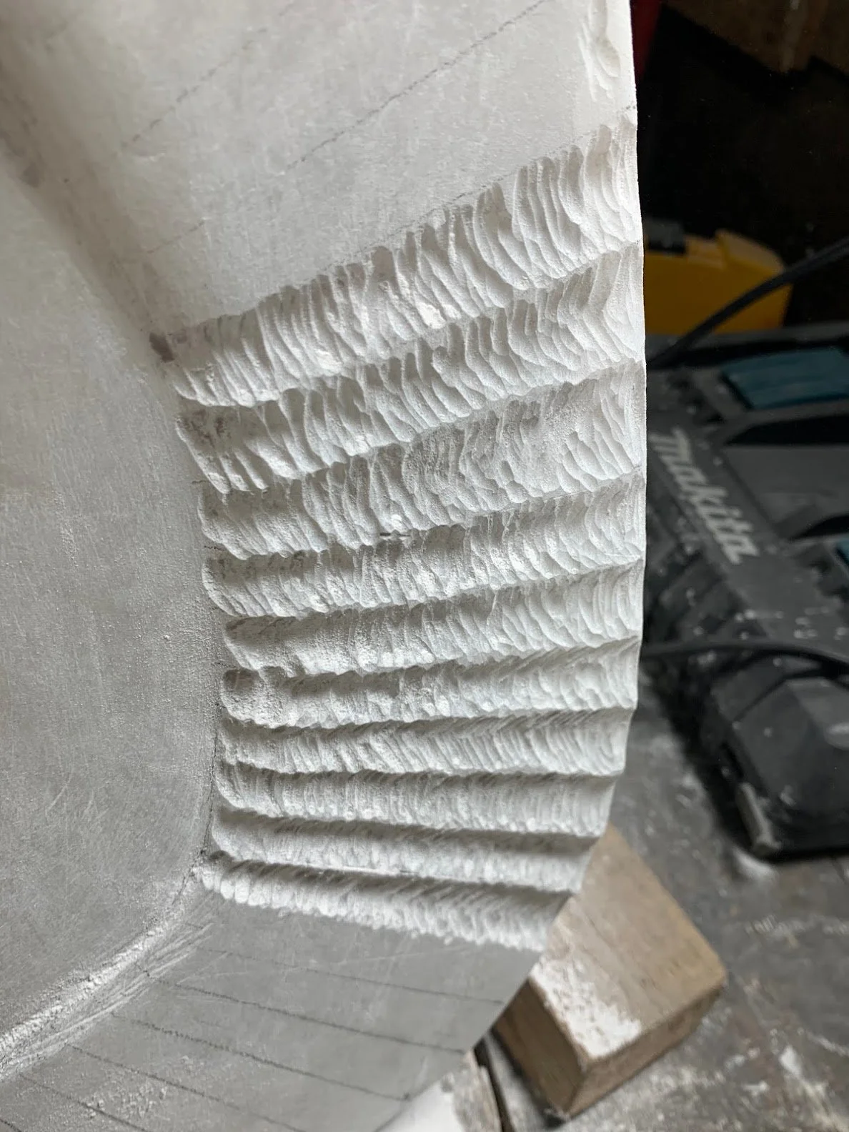 working texture on stone alabaster
