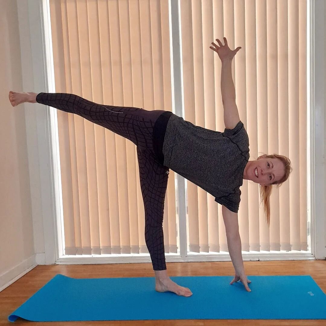 Thanks for another wonderful moon salutation class... and thanks for trying out the balancing version (adding half moons and standing splits). 

Ardha Chandrasana (half moon pose) is a challenging balancing pose.  Great for focus, stability...and som