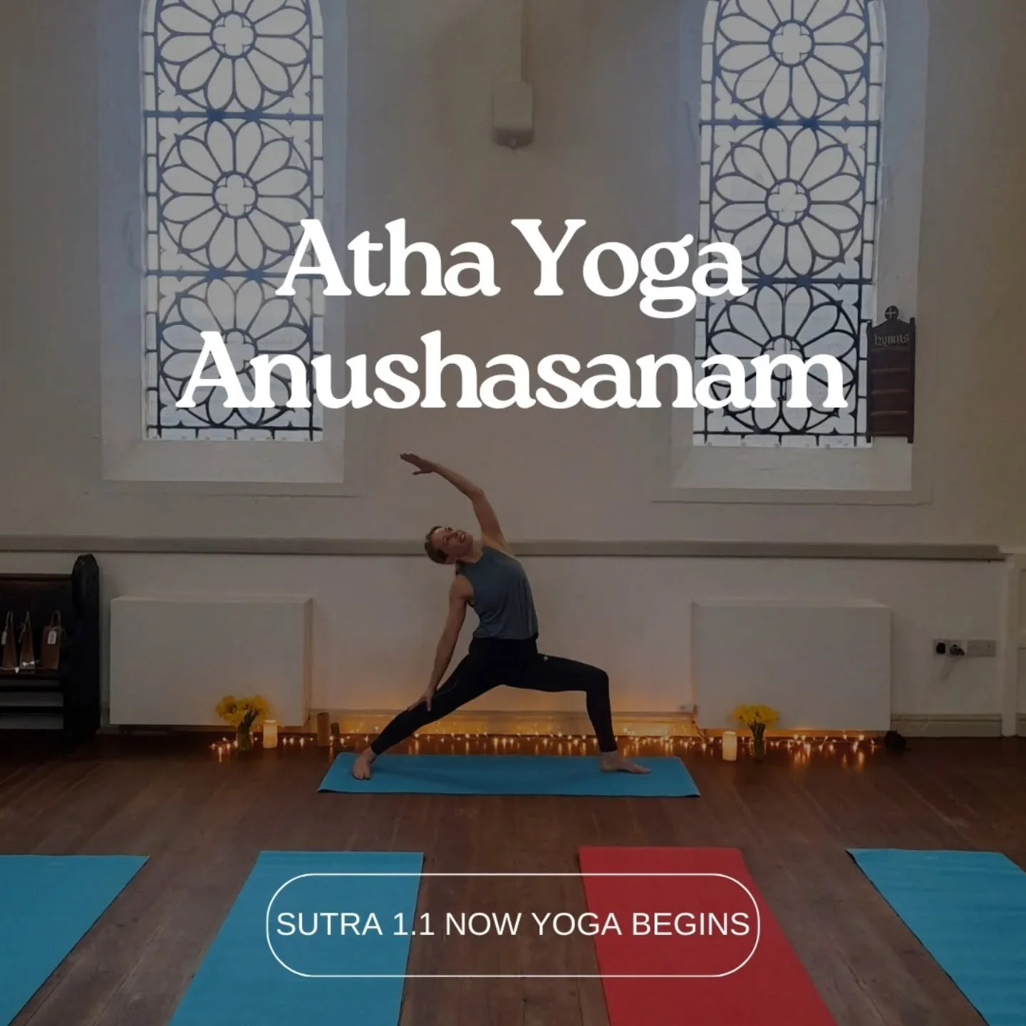 This week's classes are themed on Sutra 1.1: Atha Yoga Anushasanam.  Often roughly translated to: now yoga begins or now the teaching of yoga begins.

Every yoga teacher has their own interpretation of these first words of Patanjali's sutras.  Perhap
