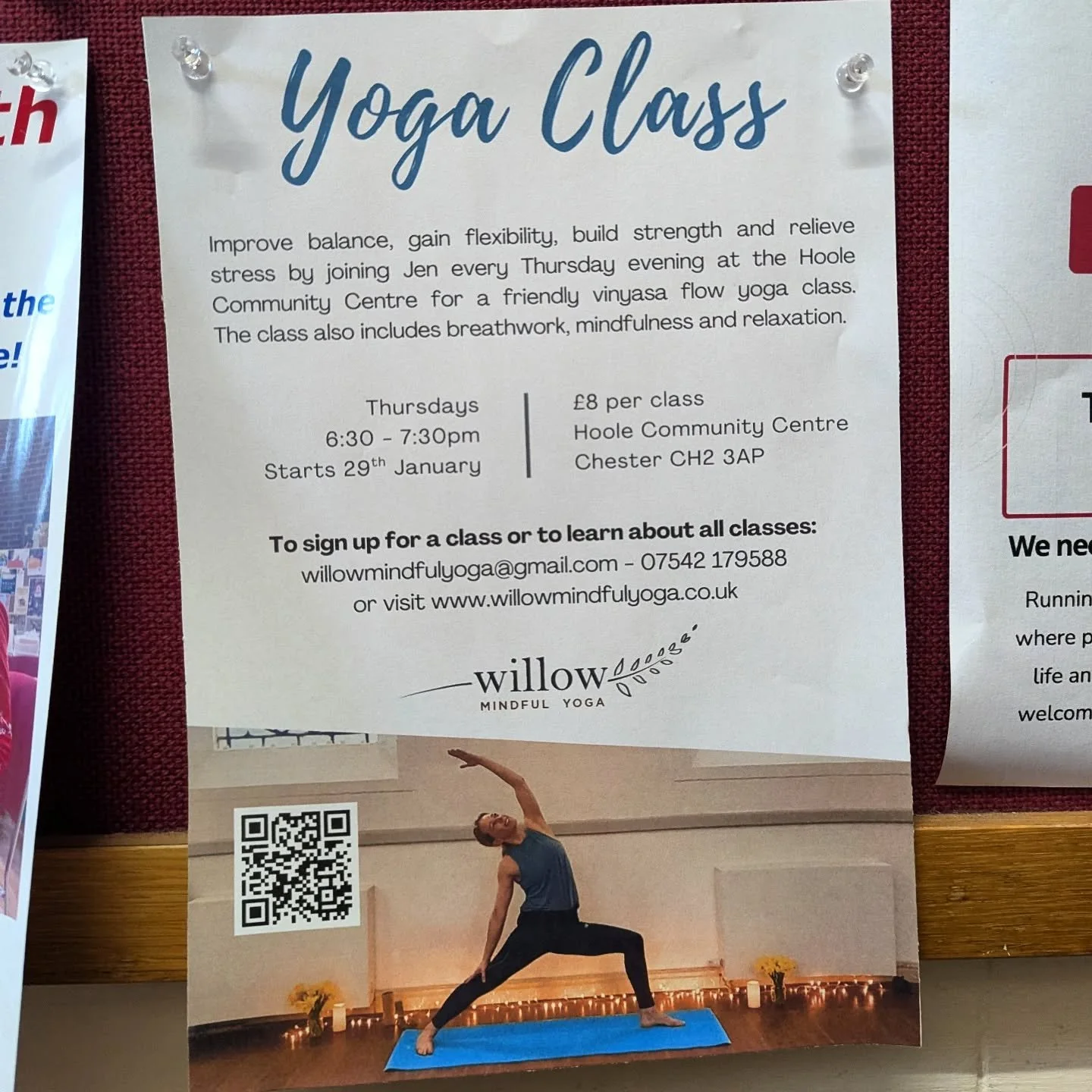 Have you seen my new flyers at Hoole Community Centre @hoolecommunitycentre ?

I'm so excited to start a brand new yoga class there next week!  Class will be:

Thursdays, 6:30 pm - 7:30pm
Hoole Community Centre 
Westminster Road, Hoole, Chester

It w