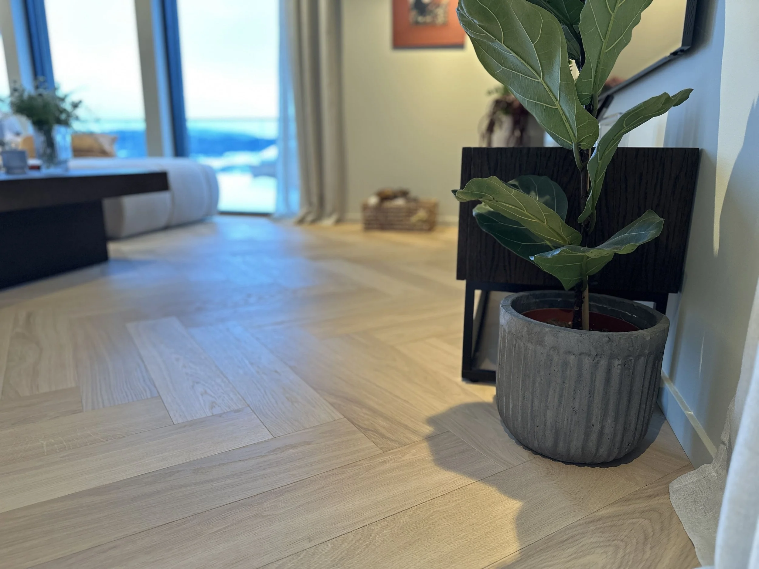 Klassisk fiskebensgulv, parkett