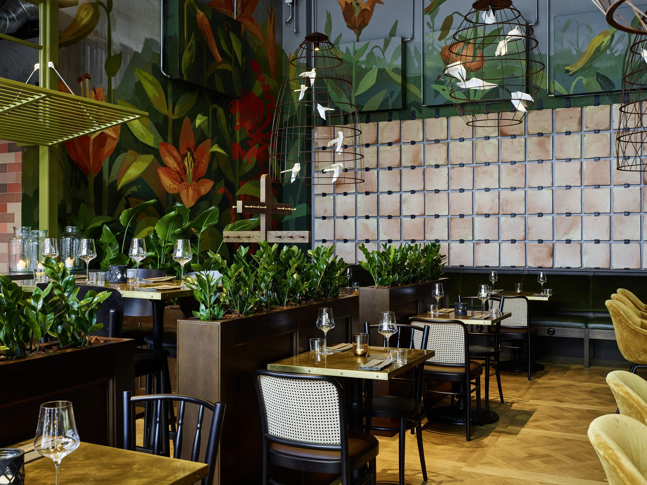 Versailles paneller i heltre eik restaurant