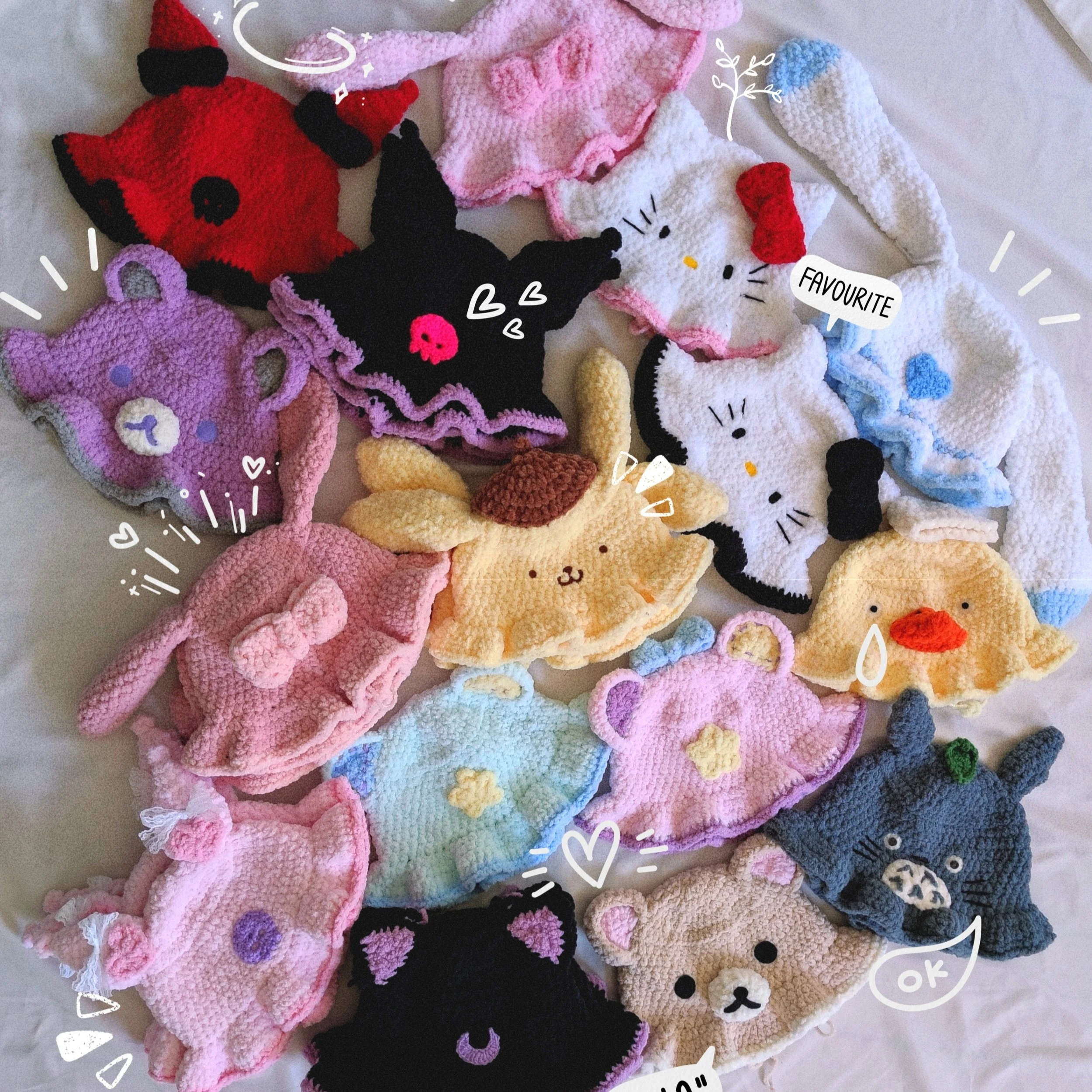 Crochet Sanrio bucket hat crochet hello kitty