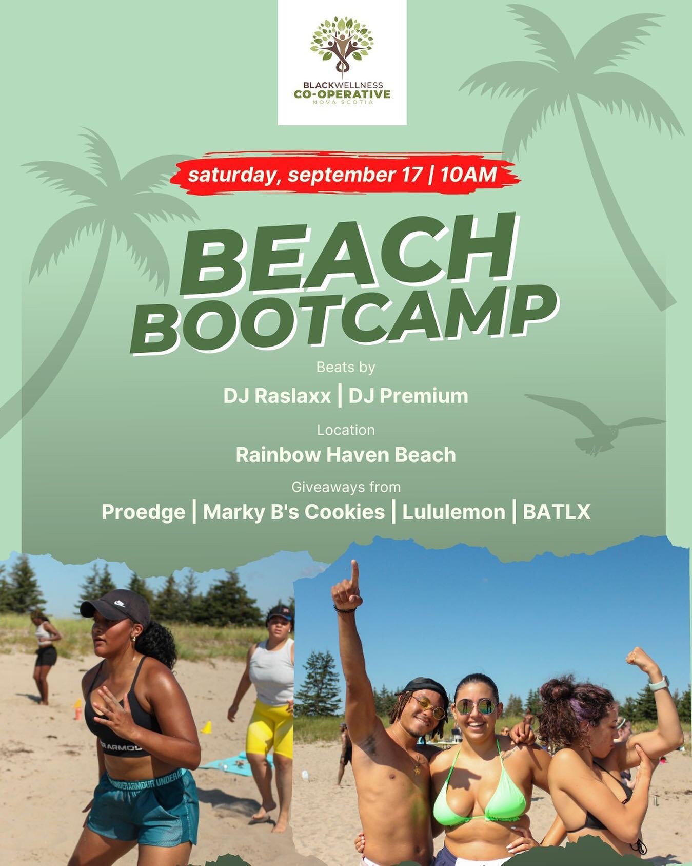Finally! 🏝 

💪🏾 Beach Bootcamp 
📍Rainbow Haven Beach 
🗓 Saturday,  September 17th 
⏰ 10am! 

Bring your friends and family (all ages welcome) for our end of summer beach bootcamp brought to you by us :) 

Link is in the bio to sign up by donatio