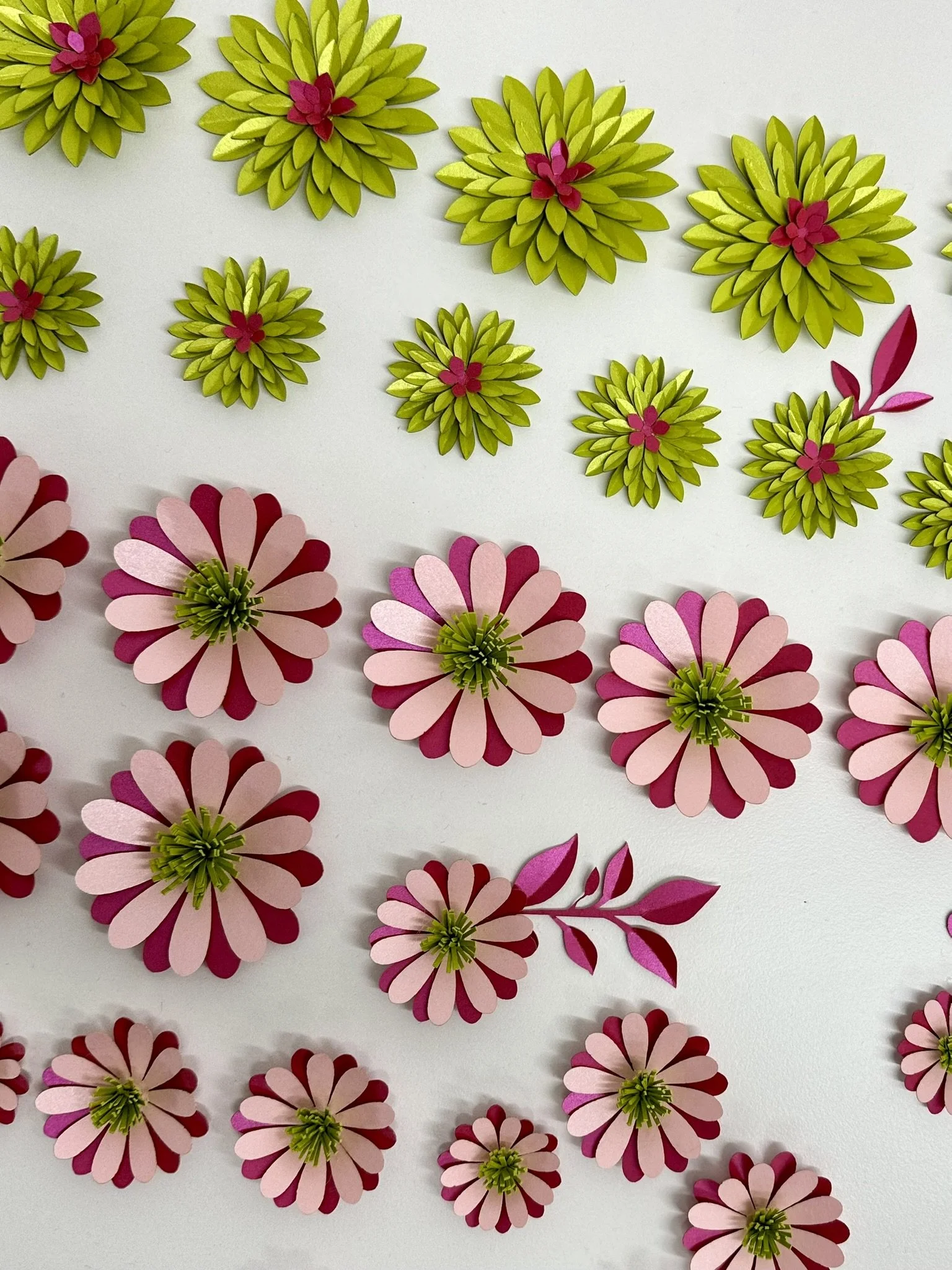 Tiny graphic paper flowers , made bespoke for Faberge display in harrods