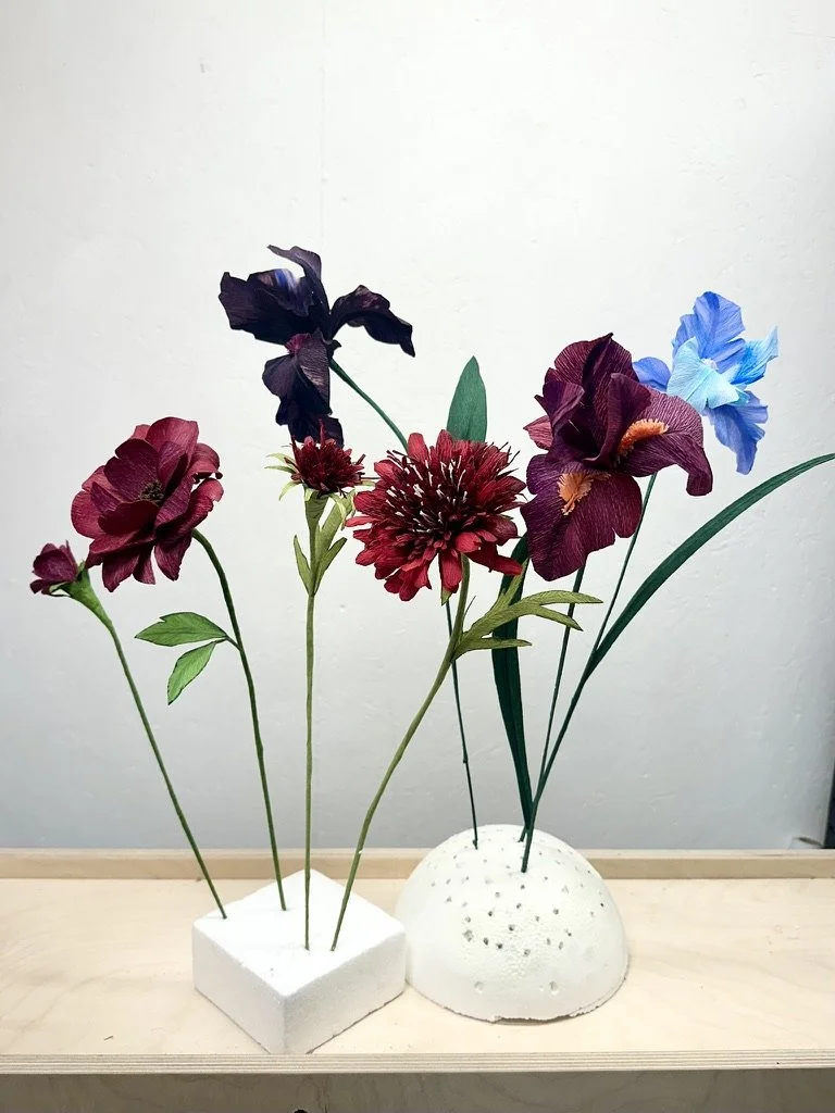 crepe paper flowers for Jo Malone installation