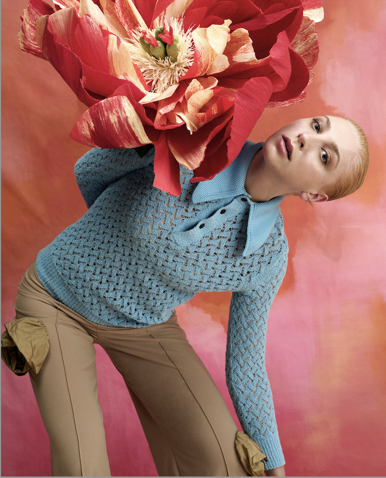 You Magazine cover shoot using giant paper flowers with Ella Lily Hyland , using paper flowers by Fiona Coupe Studio and Anna Grace Studio