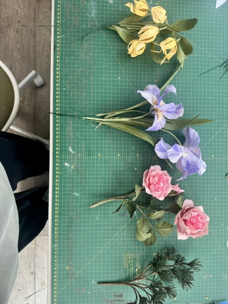 handmade paper flowers for Fragonard Paris