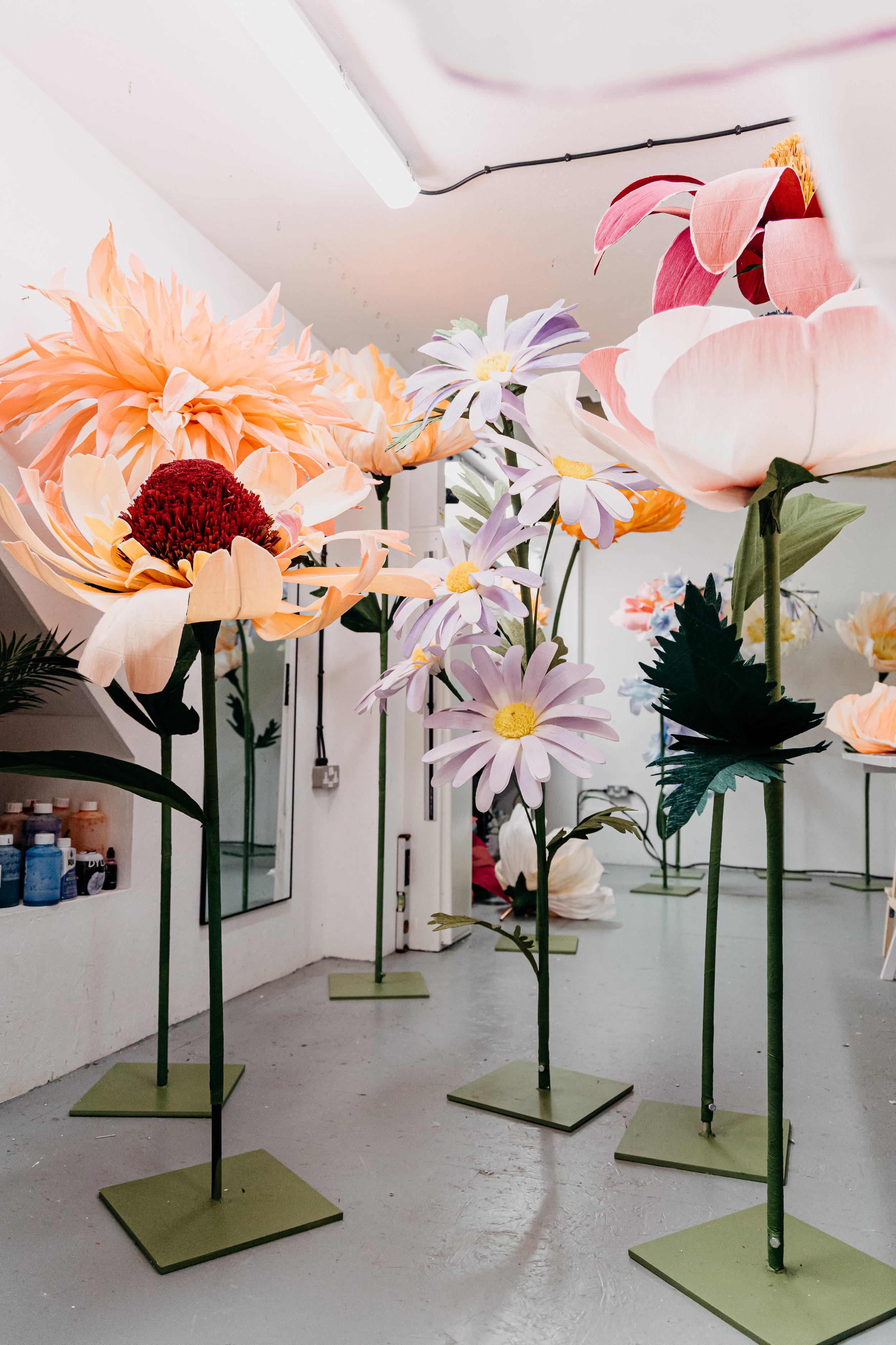 Handmade paper flowers by Fiona Coupe Studio and Anna Grace Studio