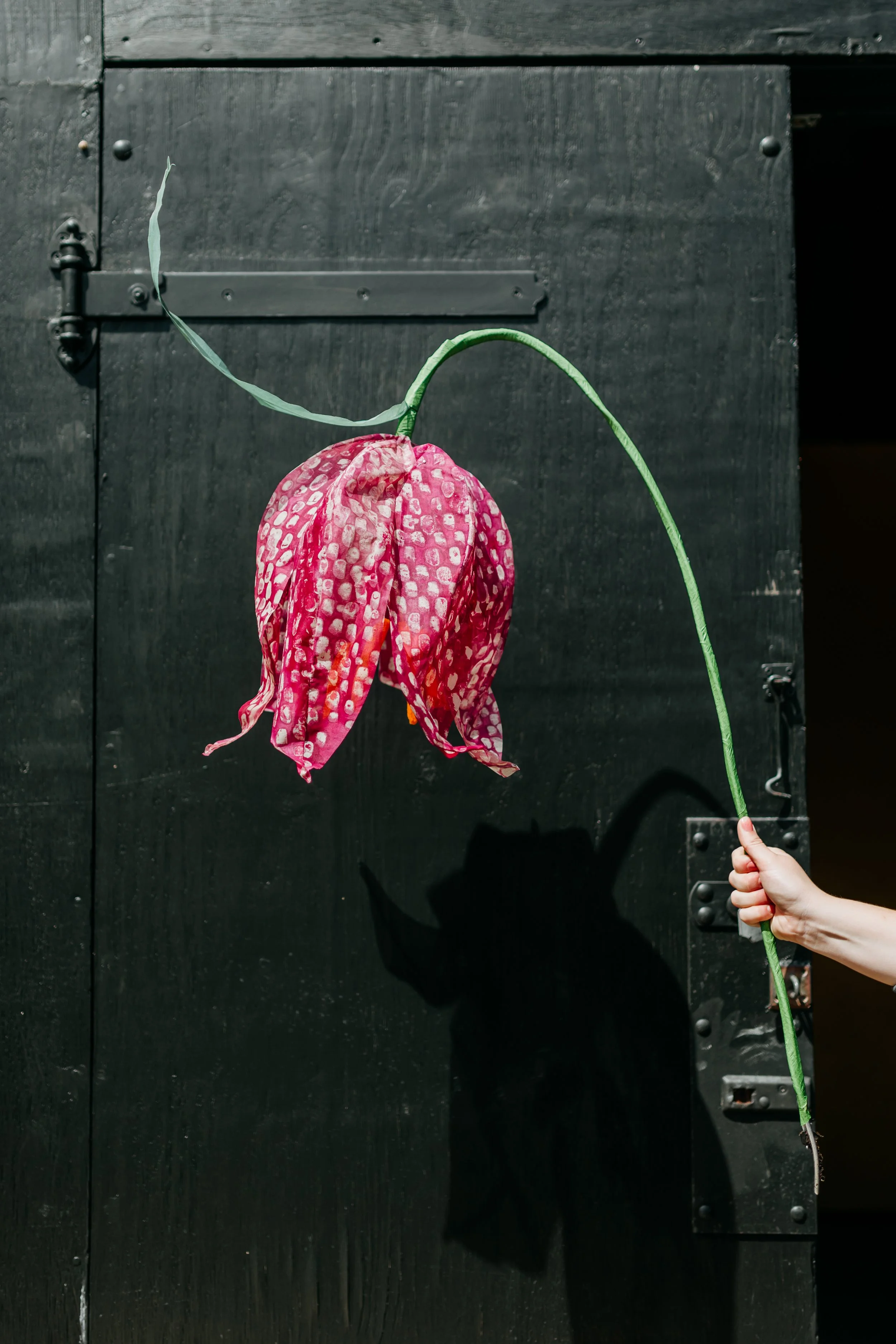 snakehead flower handmade from fabrics for retail displau