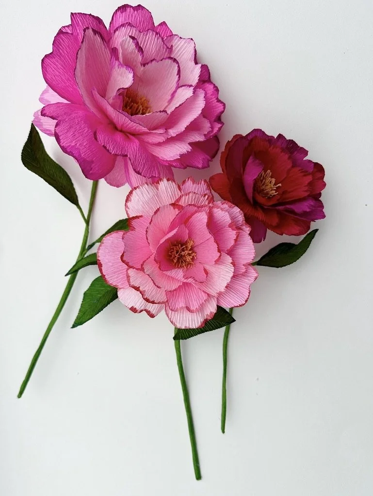 crepe paper flowers for Jo Malone installation