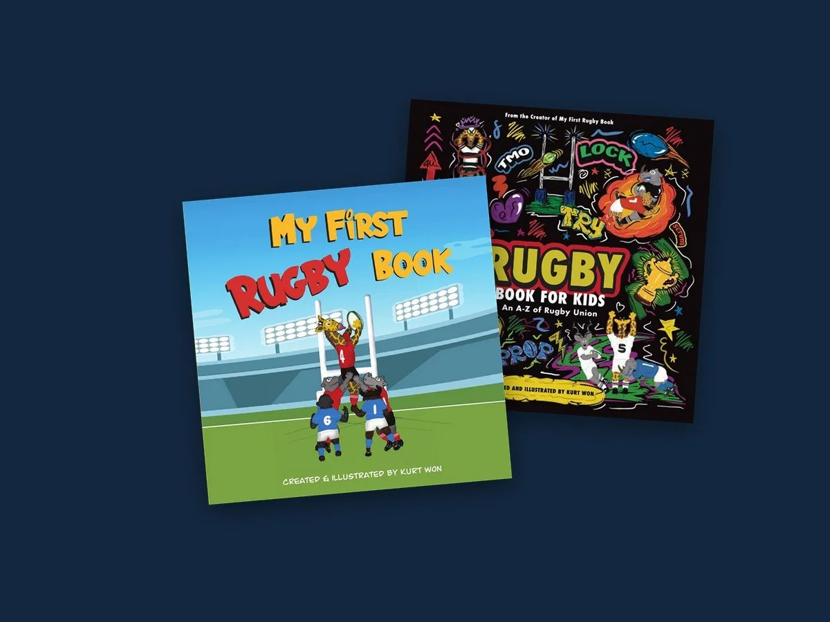 My First Rugby Book and The Rugby Book for Kids gift set covers