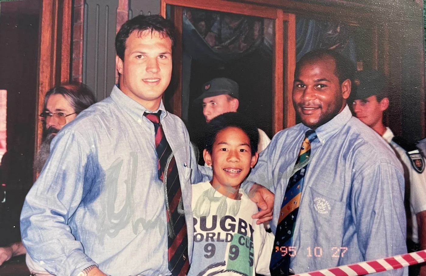 Me with Chester Williams and Chris Rossouw, wing and hooker