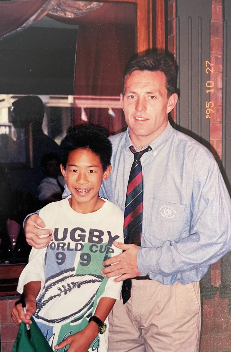 Me with Joel Stransky, fly-half