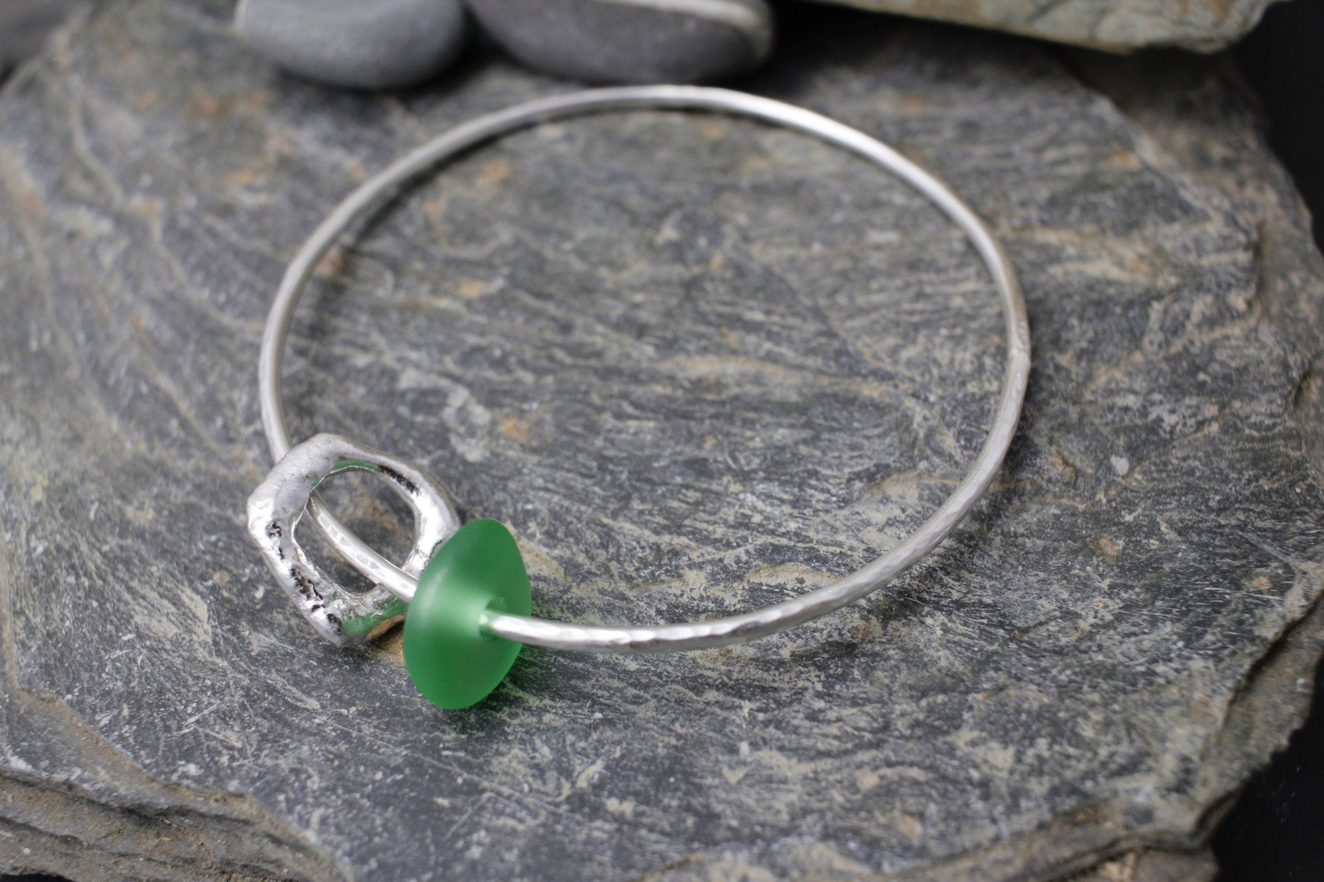 Seaglass & Halo Bangle