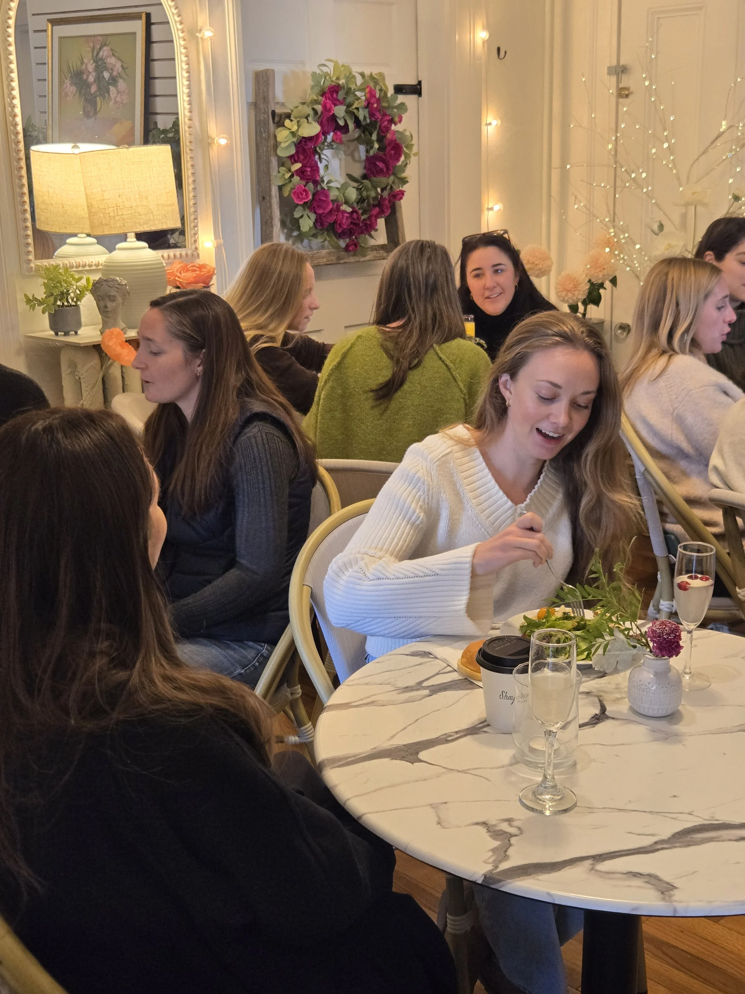 women enjoying lunch