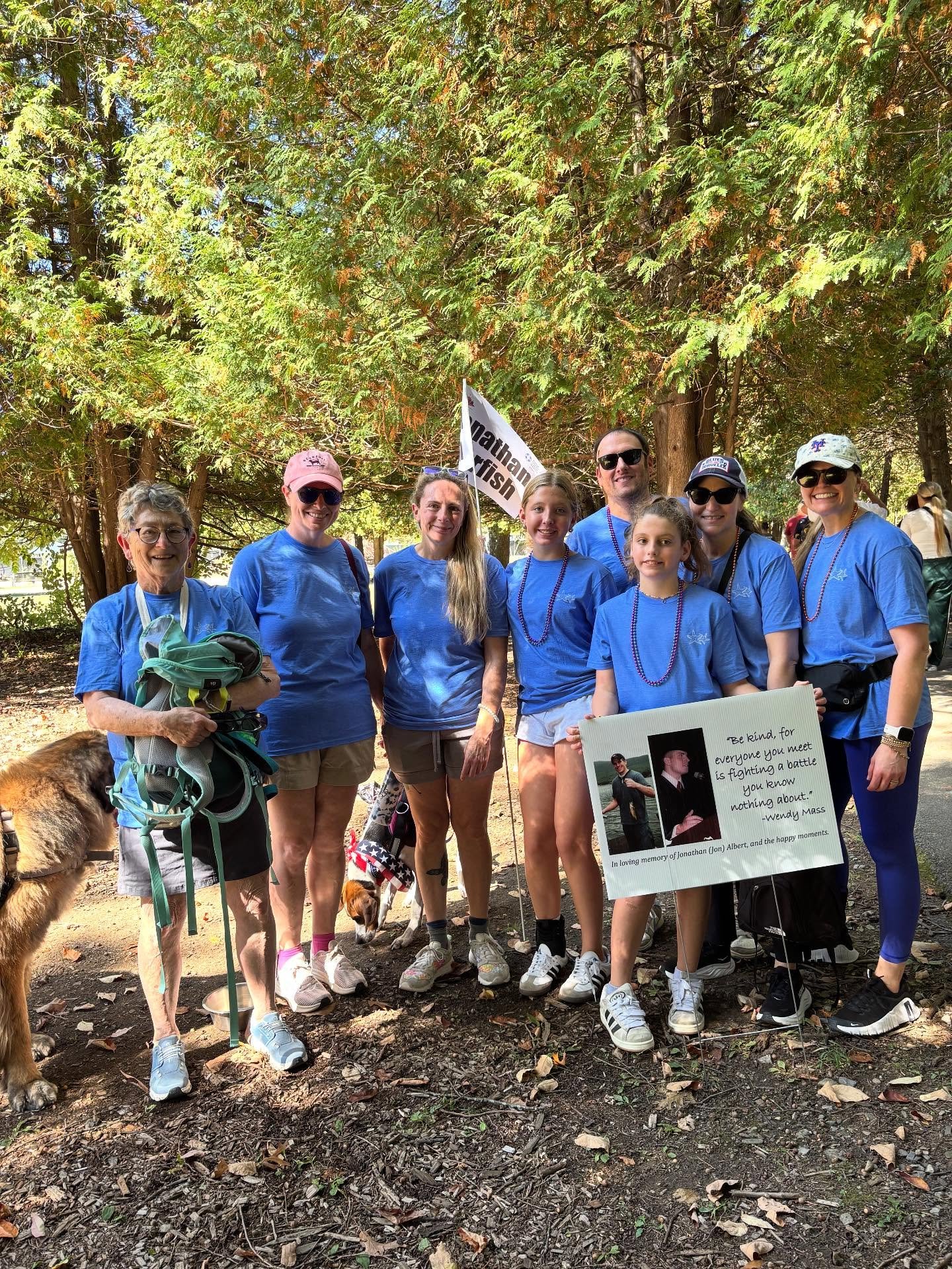 The 2025 Jonathan Starfish team 💙 We walked for the first time without my Dad, but we represented and honored both him and my brother this year. A great weekend filled, love, laughter, tears, family and friends that are like family (aka &ldquo;frami