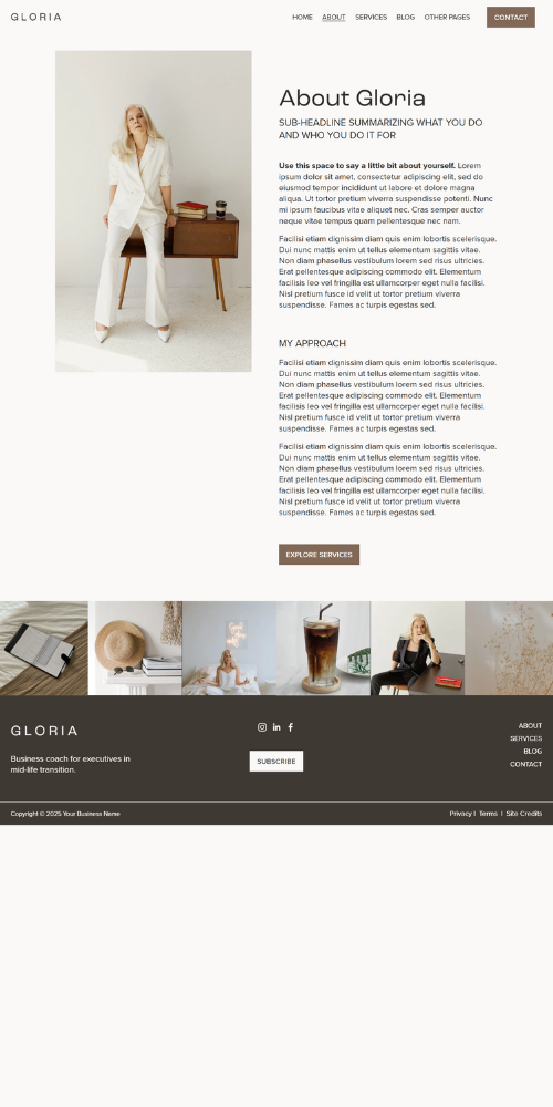 Gloria Template About Option 2