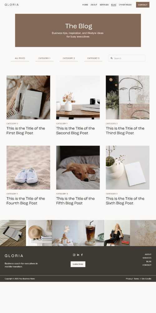 Gloria Template Blog Page