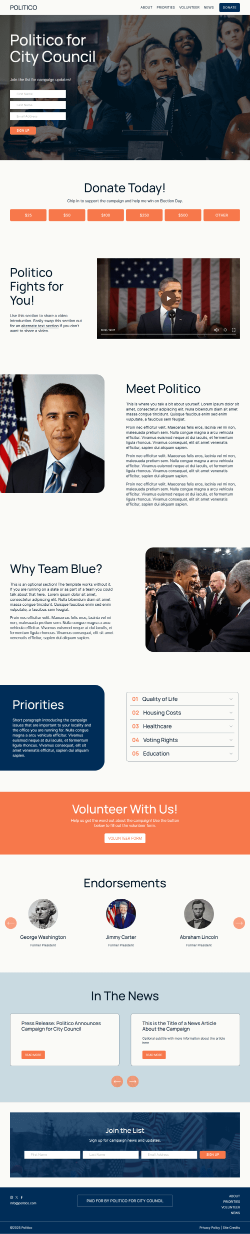 Screenshot of Politico website template