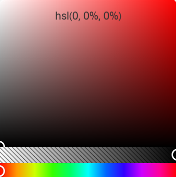 Screenshot of color panel with HSL color code