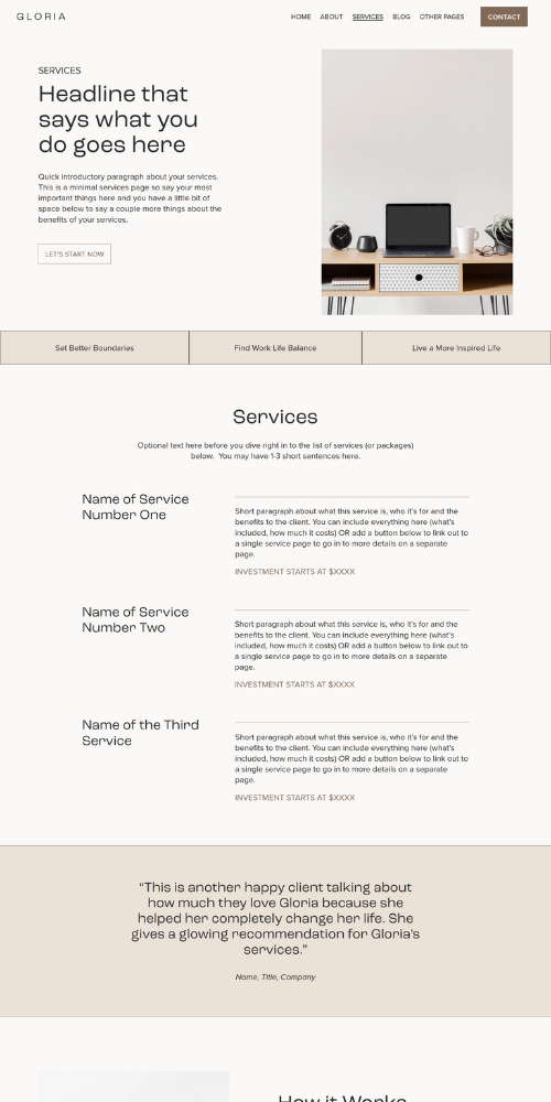Gloria Template Services Option 2