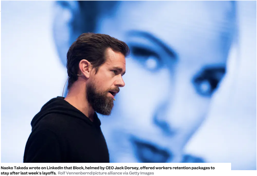 Business Insider: Block employee says the company dangled a 75% pay raise to get her to stay after layoffs — but she decided to quit