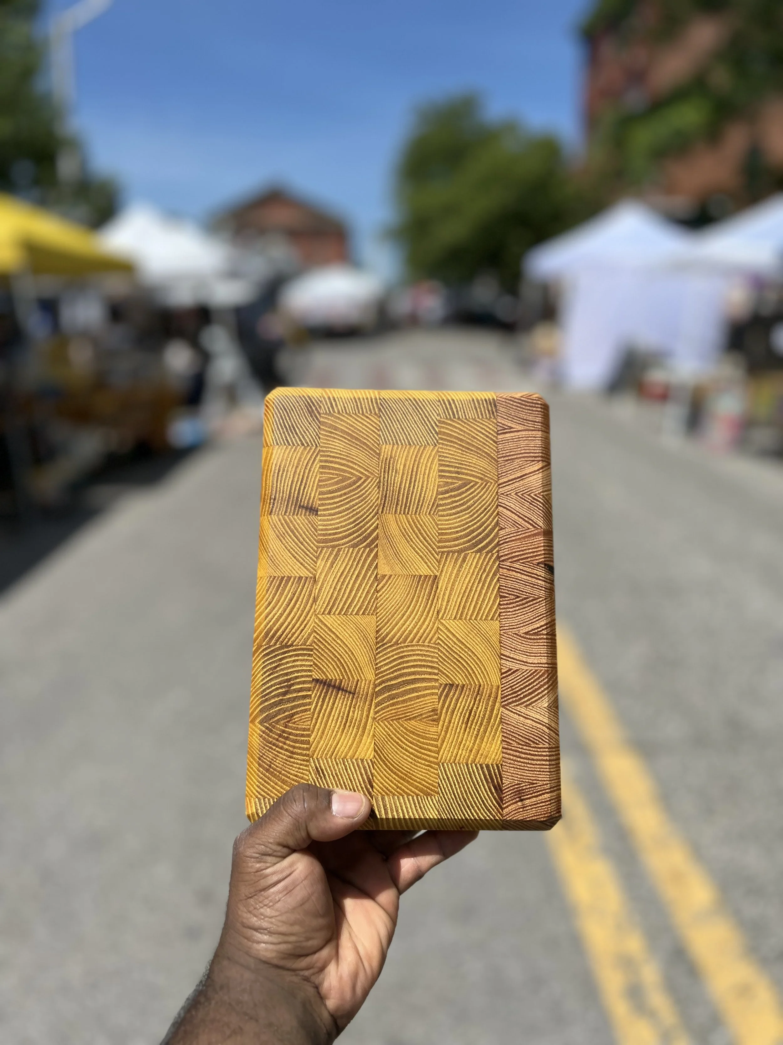 Bar board in osage and honey locust